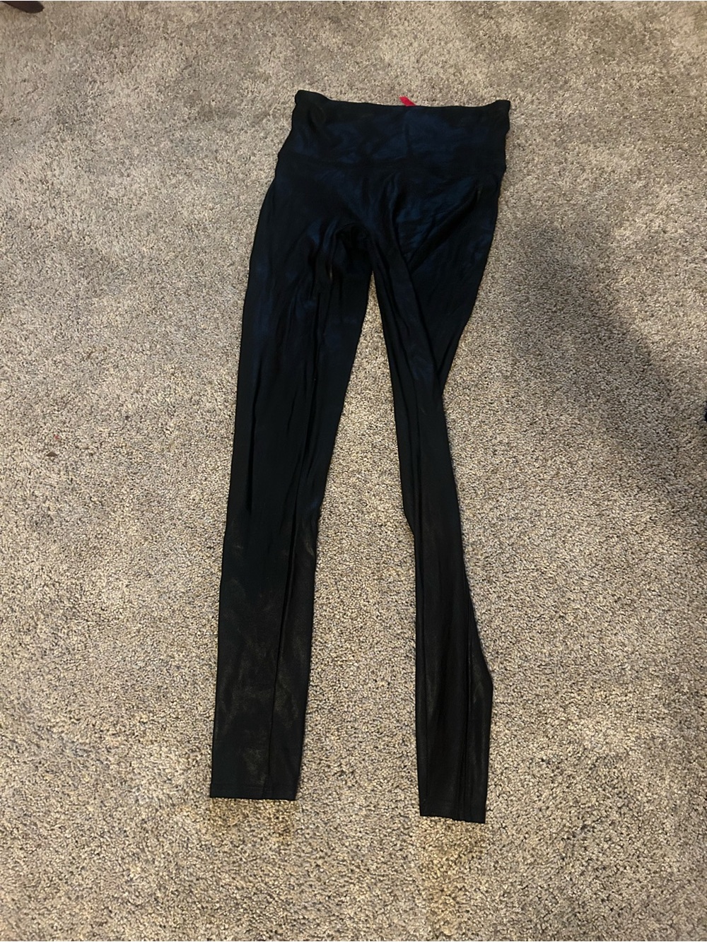 SPANX faux leather Black High-Waist Shaping Leggings